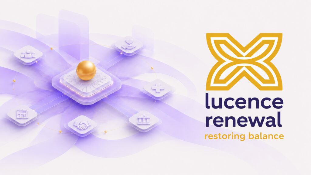 LucenceRenewal illustration showing practical non-clinical recovery training, microlearning, digital tools, workflow applications, and implementation support